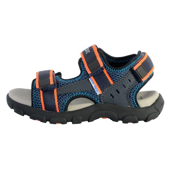 Sandały GEOX JR SANDAL STRADA A Niebieski. Brązowe sandały Geox, bez wzorów, ze skóry, bez obcasa, bez zapięcia. Za 151,99 zł.