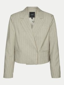 Vero Moda Marynarka Eli 10319629 Beżowy Cropped Fit. Brązowe marynarki i żakiety Vero Moda, bez wzorów, z syntetyku. Za 119,99 zł.
