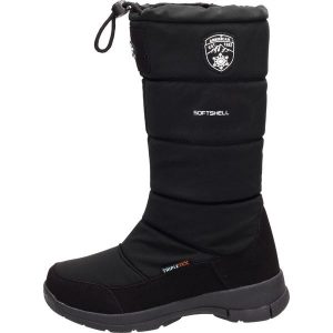 Czarne zimowe śniegowce damskie z membraną American Club Softshell Sn1. Czarne buty zimowe American CLUB, z jeansu, bez obcasa, bez zapięcia. Za 249,00 zł.