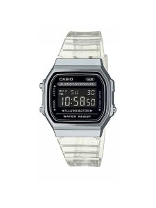 Casio Zegarek Vintage Digital A168XES-1BEF Biały. Białe, cyfrowe zegarki Casio. Za 219,99 zł.