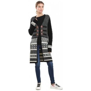Desigual Sweter Damski Laura L Czarny. Kardigany marki Desigual. W wyprzedaży za 503,00 zł.