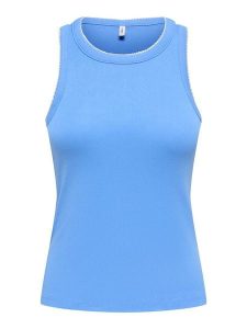 ONLY Top w kolorze błękitnym rozmiar: XL. Niebieskie topy ONLY, xl, bez wzorów, z bawełny, bez kołnierzyka, bez ramiączek. Za 43,68 zł.