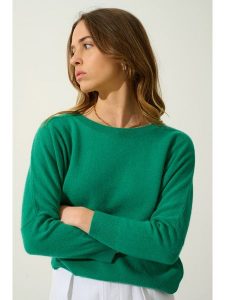 AUTHENTIC CASHMERE Kaszmirowy sweter "Goléon" w kolorze zielonym rozmiar: XL. Zielone swetry oversize AUTHENTIC CASHMERE, xl, bez wzorów, z kaszmiru, bez ramiączek. Za 427,45 zł.