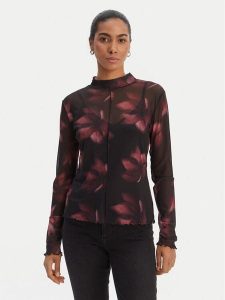 Morgan Bluzka 261-TALEXI Czarny Slim Fit. Czarne bluzki Morgan, xl, bez wzorów, z syntetyku, bez kołnierzyka, bez ramiączek. Za 189,99 zł.