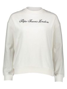 Pepe Jeans Sweter w kolorze białym rozmiar: M. Białe swetry oversize Pepe Jeans, m, bez wzorów, z jeansu, bez ramiączek. Za 162,11 zł.