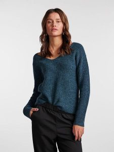 Pieces Sweter w kolorze granatowym rozmiar: XL. Niebieskie swetry oversize Pieces, xl, bez wzorów, z wełny, bez ramiączek. Za 96,37 zł.