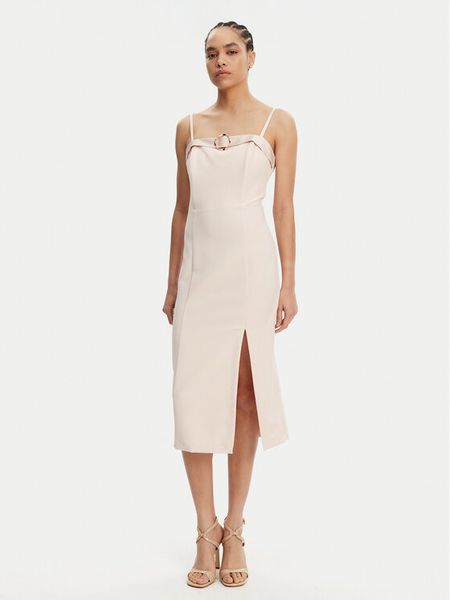 Rinascimento Sukienka koktajlowa CFC0122399003 Różowy Regular Fit. Czerwone kombinezony Rinascimento, m, bez wzorów, z syntetyku, wizytowe, bez kołnierzyka, bez ramiączek. Za 259,99 zł.