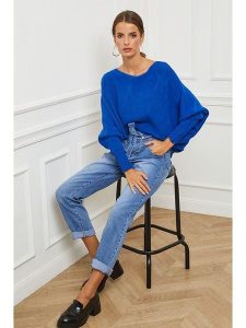 Joséfine Sweter "Egale" w kolorze niebieskim rozmiar: M. Niebieskie swetry oversize Joséfine, m, bez wzorów, z kaszmiru, bez ramiączek. Za 173,99 zł.