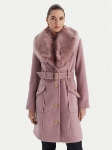 Marciano Guess Płaszcz wełniany 5BGL26 1799Z Fioletowy Regular Fit. Fioletowe płaszcze Marciano Guess, na zimę, z aplikacjami, z syntetyku, bez kaptura. Za 989,99 zł.