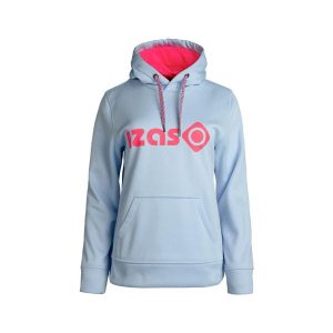 Bluza damska DUERO W V4 z regulowanym kapturem, logo i kieszenią z przodu. Niebieskie bluzy Izas, m, bez wzorów. Za 182,57 zł.