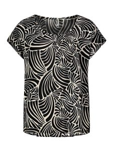 Sublevel Bluzka w kolorze czarno-beżowym rozmiar: S. Czarne bluzki Sublevel, s, bez wzorów, z wiskozy, klasyczne, bez kołnierzyka, bez ramiączek. Za 43,78 zł.