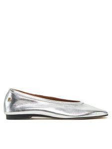 Tommy Hilfiger Baleriny Soft Metal Lthr Ballerina No Bow FW0FW08601 Srebrny. Szare balerinki TOMMY HILFIGER, bez wzorów, ze skóry, bez obcasa, bez zapięcia. Za 299,99 zł.