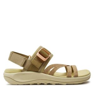 Sandały Merrell. Brązowe sandały Merrell, bez wzorów, bez obcasa, na płaskiej podeszwie, bez zapięcia. Za 219,99 zł.