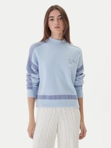 Guess Golf W5BR78 Z4242 Niebieski Relaxed Fit. Niebieskie golfy Guess, z aplikacjami, z syntetyku. Za 439,99 zł.