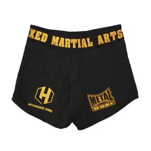 Damskie spodenki bokserskie Metal Boxe Hexagone. Czarne szorty METAL BOXE, bez wzorów, sportowe. Za 214,50 zł.
