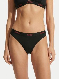 HUGO Figi klasyczne 50557102 Czarny. Czarne figi Hugo, bez wzorów, z bawełny. Za 99,99 zł.