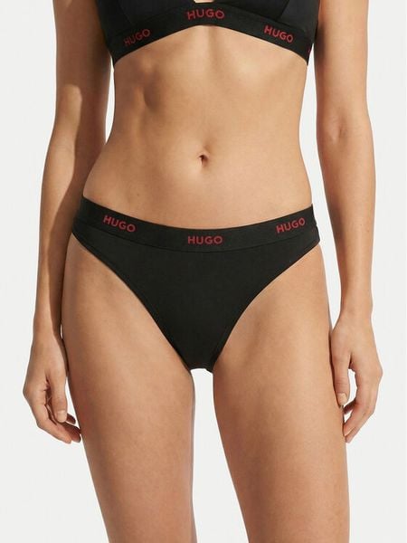 HUGO Figi klasyczne 50557102 Czarny. Czarne figi Hugo, bez wzorów, z bawełny. Za 99,99 zł.