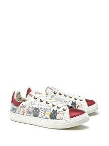 Goby Skórzane sneakersy w kolorze bordowo-białym rozmiar: 37. Białe trampki Goby, bez wzorów, bez zapięcia. Za 260,99 zł.