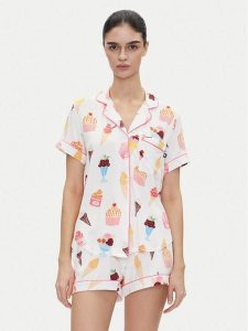 Kate Spade Piżama KSI12746 Biały Regular Fit. Białe piżamy Kate Spade, bez wzorów, bez ramiączek. Za 259,99 zł.