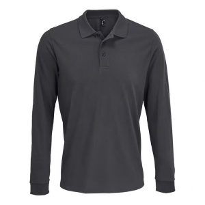 Koszulka Polo Z Długim Rękawem Dla Dorosłych Unisex Polycotton. Szare bluzki SOL'S, s, bez wzorów, casualowe, bez kołnierzyka, bez ramiączek. Za 84,99 zł.