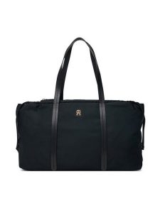 Tommy Hilfiger Torebka Th Soft Nylon Hobo AW0AW18994 Czarny. Czarne torebki klasyczne TOMMY HILFIGER, bez wzorów, z materiału, bez dodatków. Za 449,99 zł.