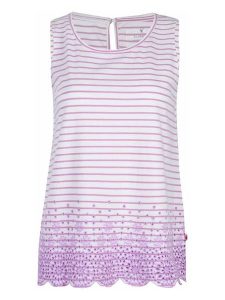 LIEBLINGSSTÜCK Top "Derya" w kolorze biało-fioletowym rozmiar: 3XL. Białe topy LIEBLINGSSTÜCK, xl, bez wzorów, z bawełny, bez kołnierzyka, bez ramiączek. Za 109,78 zł.