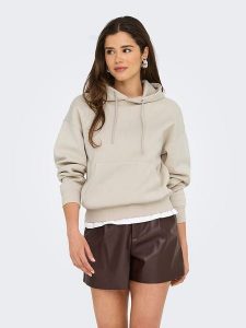 ONLY Bluza w kolorze beżowym rozmiar: M. Brązowe bluzy ONLY, m, bez wzorów, z kapturem. Za 105,63 zł.