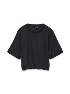 Vero Moda Koszulka w kolorze czarnym rozmiar: XS. Czarne bluzki Vero Moda, xs, bez wzorów, z bawełny, bez kołnierzyka, bez ramiączek. Za 43,88 zł.