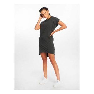 Damska sukienka t-shirtowa Urban Classics Agung. Szare sukienki Urban Classics, na co dzień, s, bez wzorów, sportowe, bez kołnierzyka, bez ramiączek, sportowe. Za 175,50 zł.