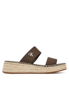 Calvin Klein Jeans Espadryle Sporty Rope Mg Lth Webbing YW0YW01704 Brązowy. Brązowe espadryle Calvin Klein Jeans, bez wzorów, z jeansu, bez obcasa. Za 199,99 zł.