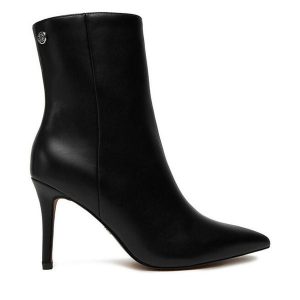 Botki Nine West. Czarne botki Nine West, bez wzorów, bez obcasa, na szpilce, bez zapięcia. Za 279,99 zł.