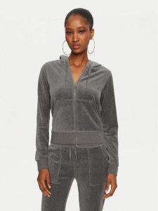 Juicy Couture Bluza Robertson JCAP176 Szary Slim Fit. Szare bluzy Juicy Couture, xxs, bez wzorów, z syntetyku, bez kaptura. Za 379,99 zł.