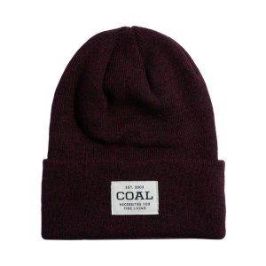 Czapka zimowa COAL UNIFORM dark burgundy marl. Brązowe czapki COAL, bez wzorów, sportowe. Za 39,00 zł.
