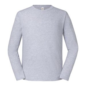 Koszulka Z Długim Rękawem Dla Dorosłych Unisex Iconic Heather. Szare bluzki FRUIT OF THE LOOM, l, bez wzorów, sportowe, bez kołnierzyka, bez ramiączek. Za 74,99 zł.