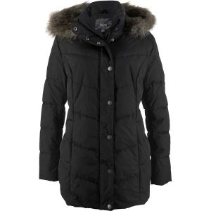 Kurtka, szeroki fason. Czarne kurtki bonprix, bez wzorów. Za 329,99 zł.