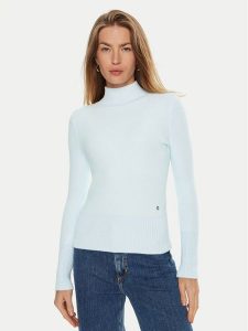 Guess Golf W2RR17 Z2YA0 Błękitny Slim Fit. Niebieskie golfy Guess, z aplikacjami, z syntetyku. Za 344,99 zł.