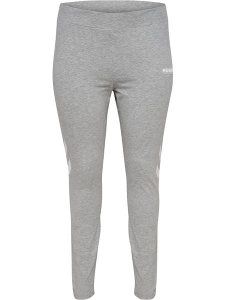 Damskie wysokie legginsy Hummel Legacy Plus. Szare legginsy Hummel, bez wzorów, z bawełny, z standardowym stanem. Za 154,00 zł.