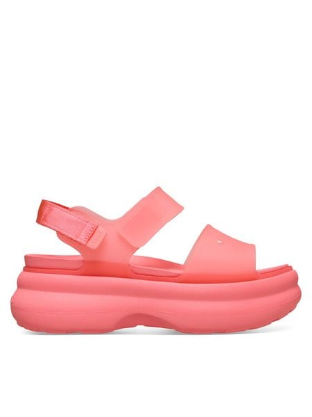 Crocs Sandały Soho Sandal 212651 Różowy. Czerwone sandały Crocs, bez wzorów, z tworzywa sztucznego, bez obcasa, na płaskiej podeszwie, bez zapięcia. Za 259,99 zł.