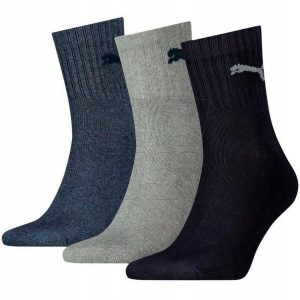 Skarpety Z Logo Dla Dorosłych Unisex (zestaw 3 Sztuk). Czarne skarpetki Puma, bez wzorów. Za 60,99 zł.