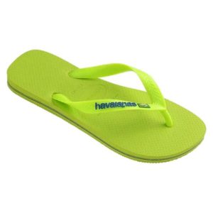 Klapki Havaianas Model Brasil Logo Neon Kolor Zielony. Zielone klapki Havaianas, bez wzorów, z gumy, bez obcasa. Za 127,90 zł.