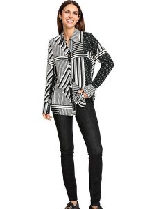 WITT WEIDEN Bluzka w kolorze czarno-białym rozmiar: 36. Białe bluzki WITT WEIDEN, bez wzorów, z wiskozy, bez kołnierzyka, bez ramiączek. Za 74,11 zł.