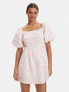 Roxy Sukienka letnia W126-RXLDS-1030-01P Biały Regular Fit. Białe kombinezony Roxy, na lato, l, bez wzorów, z bawełny, bez kołnierzyka, bez ramiączek. Za 129,99 zł.