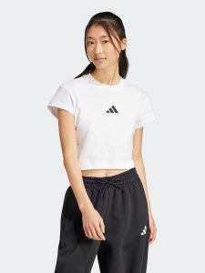 Adidas Koszulka w kolorze białym rozmiar: L. Białe bluzki ADIDAS, l, bez wzorów, z bawełny, bez kołnierzyka, bez ramiączek. Za 105,63 zł.