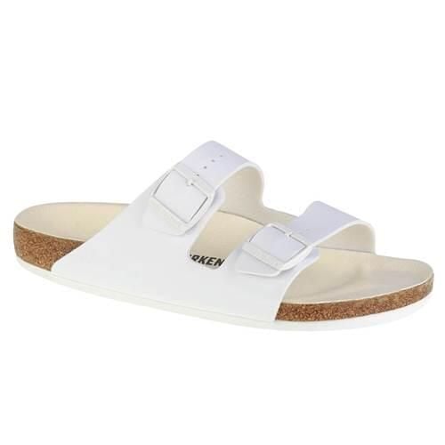 Klapki unisex Birkenstock Arizona BF. Białe klapki Birkenstock, bez wzorów, z materiału, bez obcasa. Za 329,00 zł.