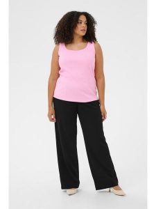 KAFFE curve Spodnie w kolorze czarnym rozmiar: L. Czarne spodnie z wysokim stanem KAFFE curve, bez wzorów, z materiału, z podwyższonym stanem. Za 113,99 zł.