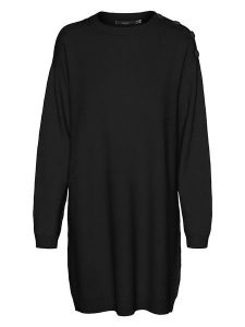 Vero Moda Sukienka w kolorze czarnym rozmiar: XS. Czarne sukienki Vero Moda, na co dzień, xs, bez wzorów, z włókna, bez kołnierzyka, bez ramiączek, midi, proste. Za 125,95 zł.