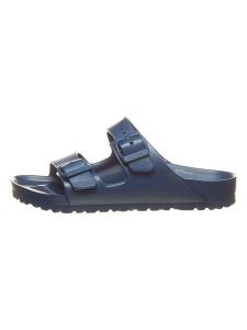 Birkenstock Klapki "Arizona" w kolorze granatowym rozmiar: 36. Niebieskie klapki Birkenstock, bez wzorów, z otwartym noskiem, bez obcasa. Za 201,55 zł.