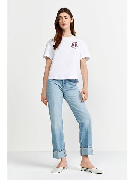 Rich & Royal Koszulka w kolorze białym rozmiar: L. Białe bluzki Rich & Royal, l, bez wzorów, z bawełny, bez kołnierzyka, bez ramiączek. Za 117,73 zł.