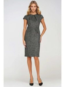 Nife Sukienka w kolorze antracytowym rozmiar: 40. Czarne sukienki Nife, bez wzorów, bez kołnierzyka, bez ramiączek, midi. Za 217,53 zł.