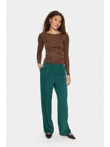 SAINT TROPEZ Spodnie w kolorze zielonym rozmiar: M. Zielone spodnie z wysokim stanem Saint Tropez, bez wzorów, z materiału, z podwyższonym stanem. Za 104,99 zł.